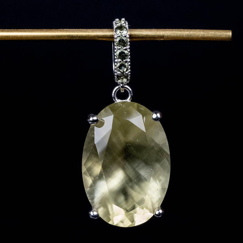 Libyan Desert Glass 36.45 ct + Moldavite Pendant 47x20mm
