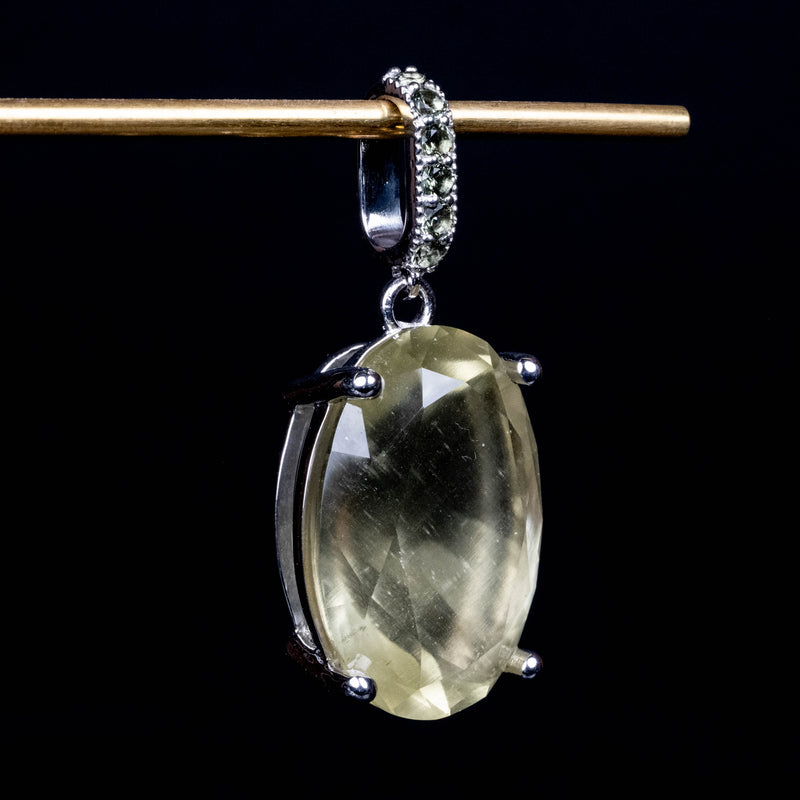 Libyan Desert Glass 36.45 ct + Moldavite Pendant 47x20mm