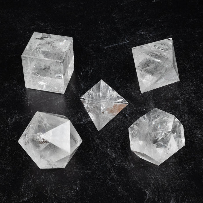 Lemurian Seed Crystal Platonic Solids XL Set 2026 g 67-109mm
