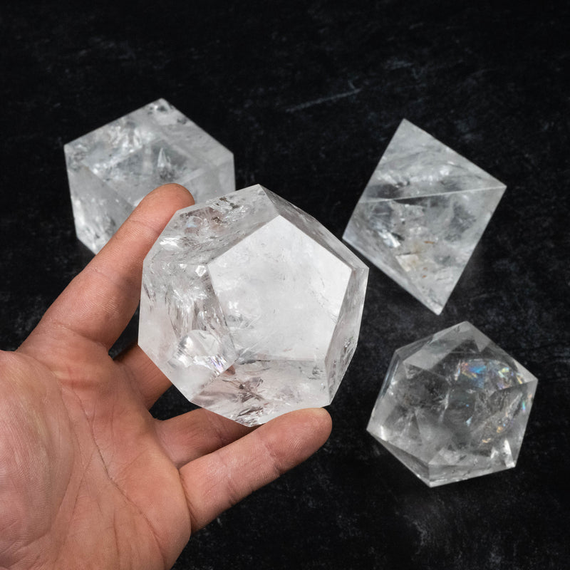 Lemurian Seed Crystal Platonic Solids XL Set 2784 g 70-111mm - InnerVision Crystals