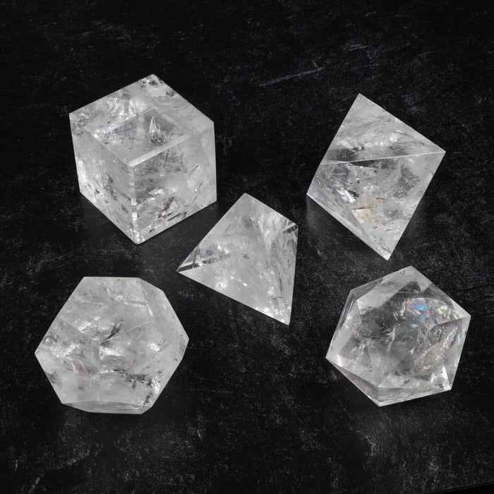 Lemurian Seed Crystal Platonic Solids XL Set 2784 g 70-111mm