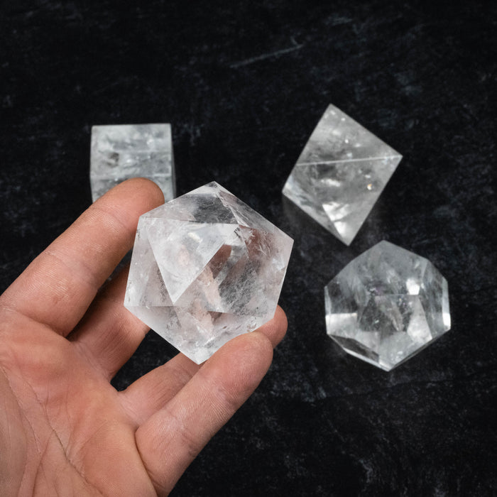 Lemurian Seed Crystal Platonic Solids XL Set 1064 g 47-88mm