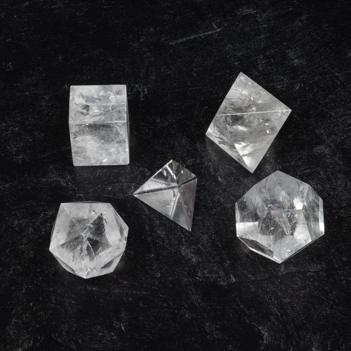 Lemurian Seed Crystal Platonic Solids XL Set 1064 g 47-88mm
