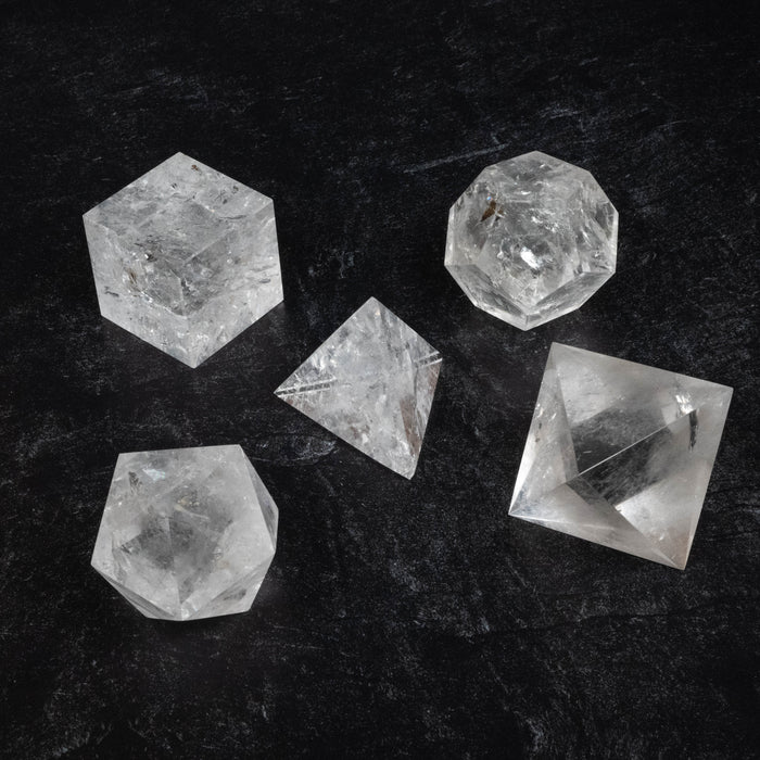 Lemurian Seed Crystal Platonic Solids XL Set 1878 g 63-100mm