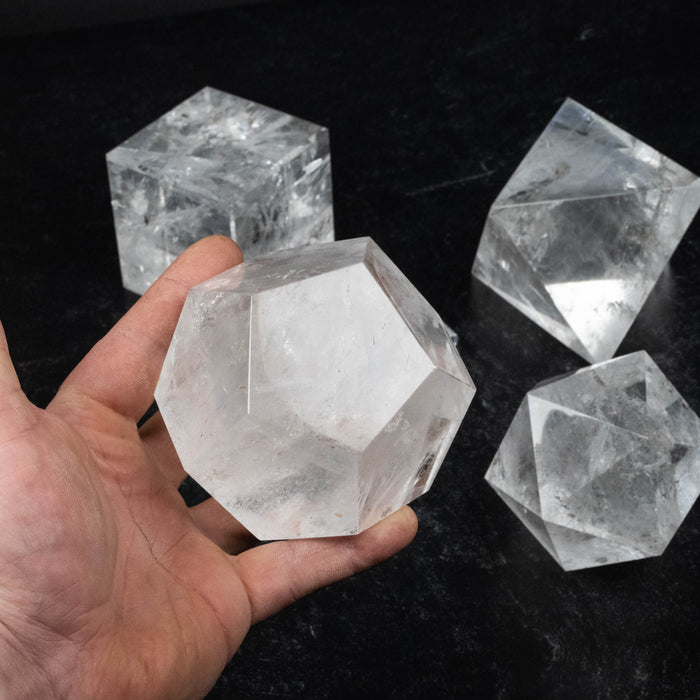 Lemurian Seed Crystal Platonic Solids XL Set 4526 g 85-137mm
