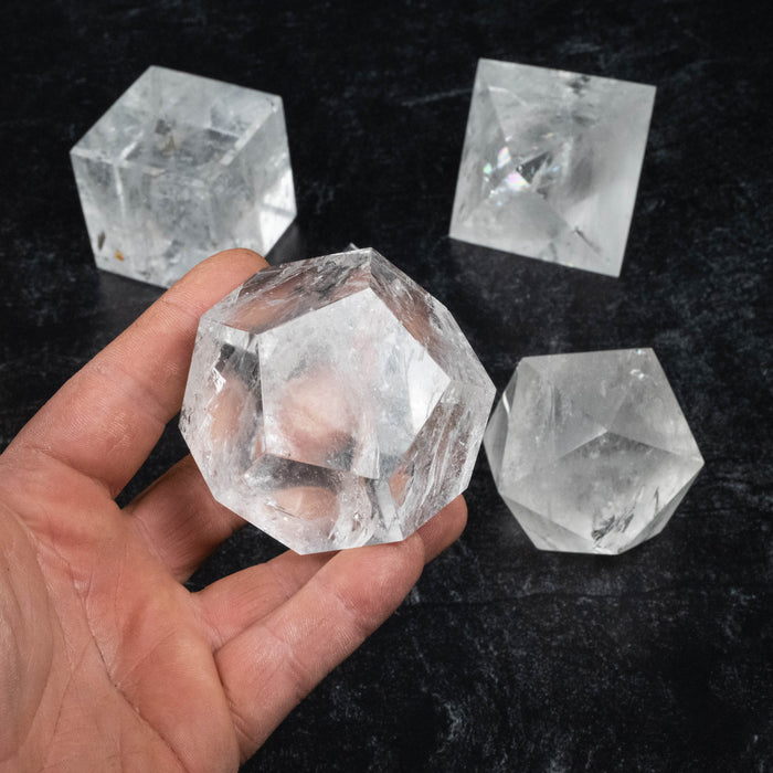 Lemurian Seed Crystal Platonic Solids XL Set 1938 g 59-99mm