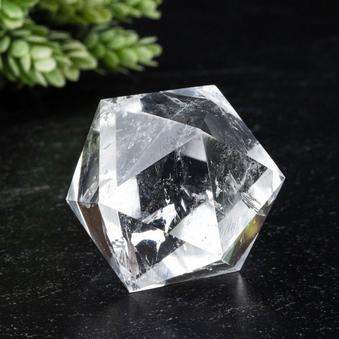 Lemurian Seed Crystal Icosahedron Carving 74 g 36mm