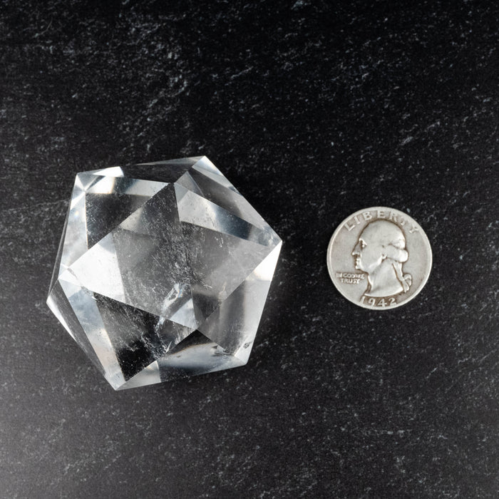 Lemurian Seed Crystal Icosahedron Carving 145 g 44mm