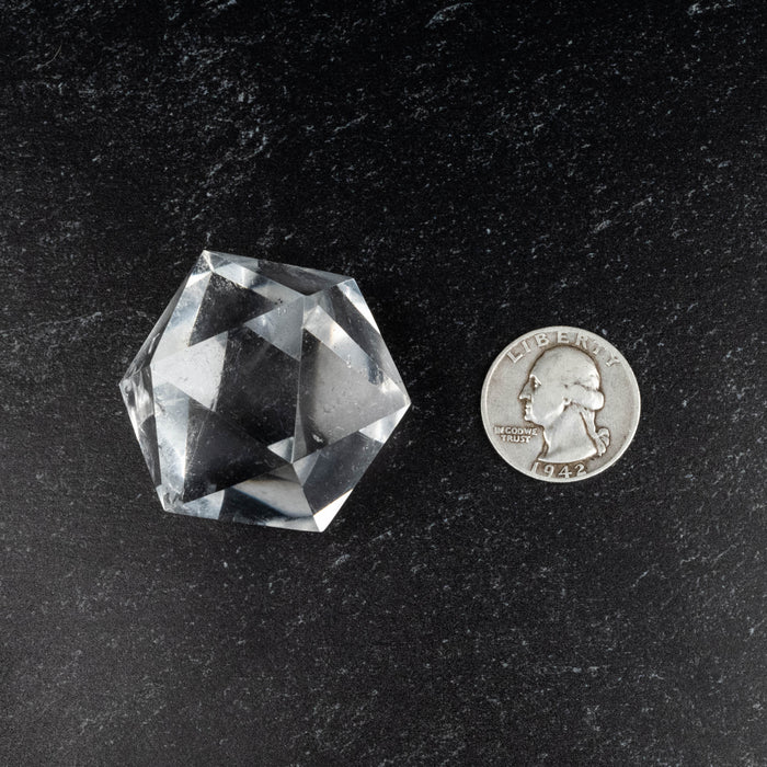 Lemurian Seed Crystal Icosahedron Carving 74 g 34mm