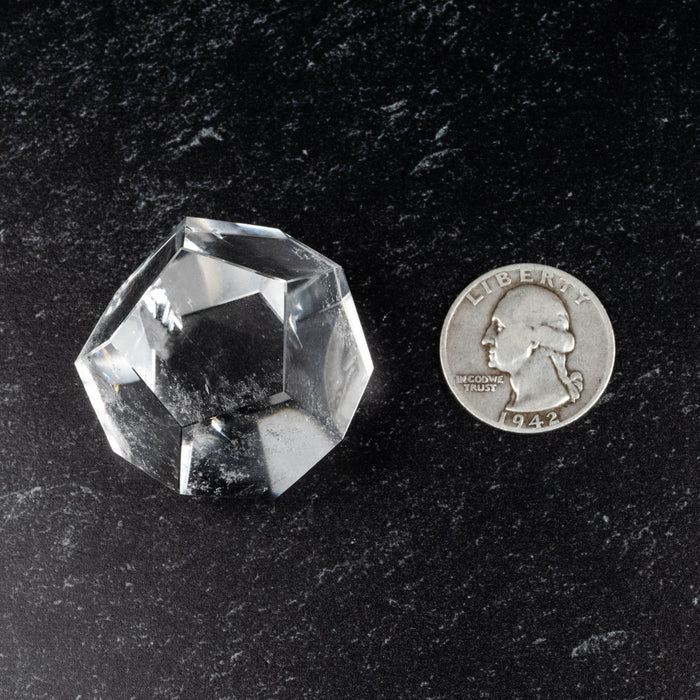 Lemurian Seed Crystal Dodecahedron Carving 55 g 31mm