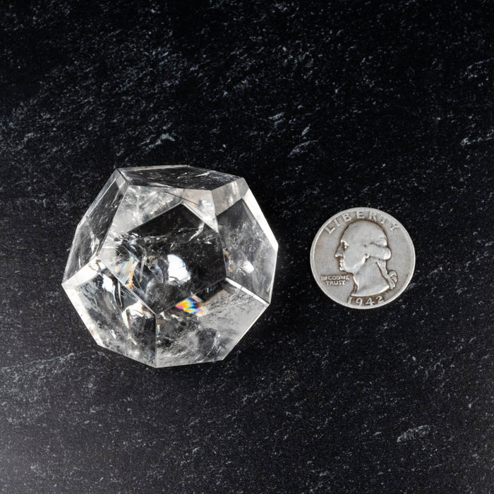 Lemurian Seed Crystal Dodecahedron Carving 101 g 38mm