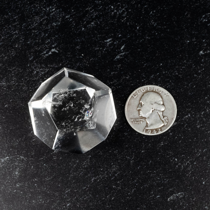 Lemurian Seed Crystal Dodecahedron Carving 59 g 31mm