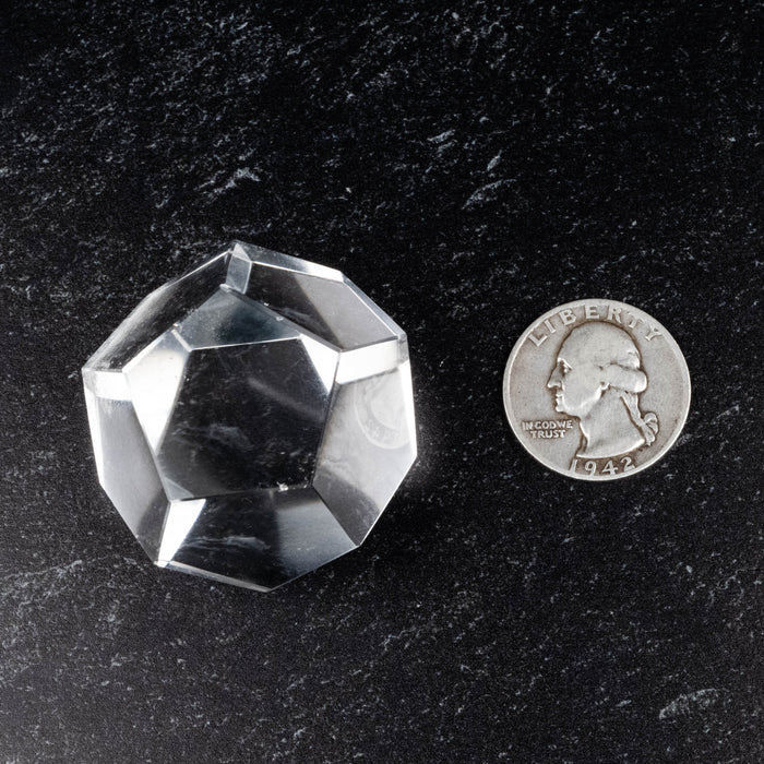 Lemurian Seed Crystal Dodecahedron Carving 74 g 34mm