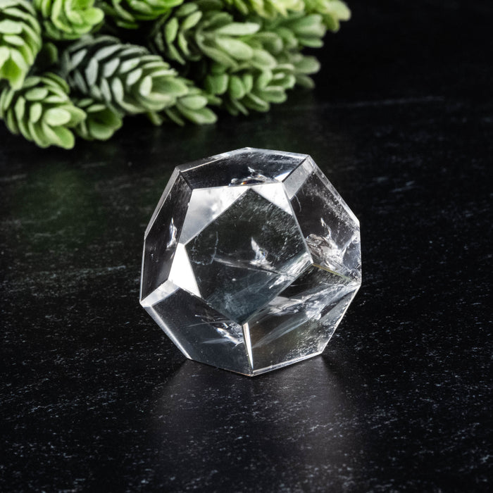 Lemurian Seed Crystal Dodecahedron Carving 58 g 31mm