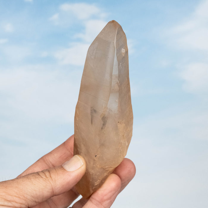 Tangerine Lemurian Seed Quartz Crystal 289 g 142x44mm