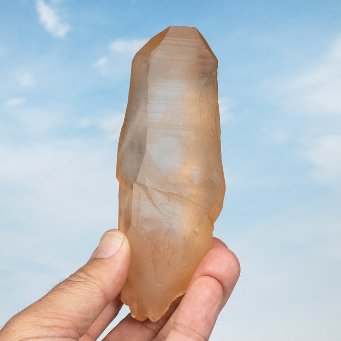 Tangerine Lemurian Seed Quartz Crystal 250 g 132x49mm