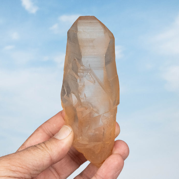 Tangerine Lemurian Seed Quartz Crystal 250 g 132x49mm