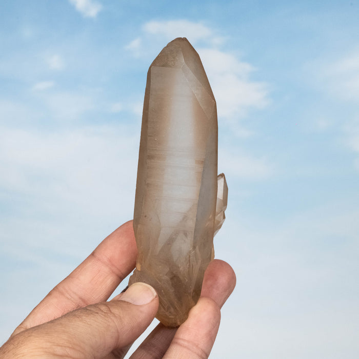 Tangerine Lemurian Seed Quartz Crystal 195 g 123x43mm