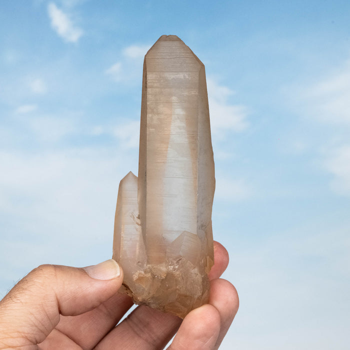 Tangerine Lemurian Seed Quartz Crystal 195 g 123x43mm