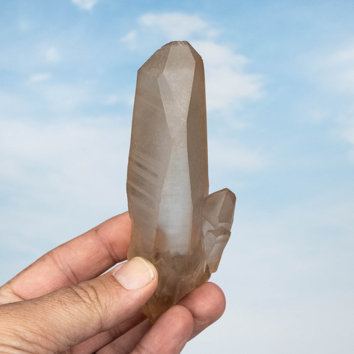 Tangerine Lemurian Seed Quartz Crystal 195 g 123x43mm