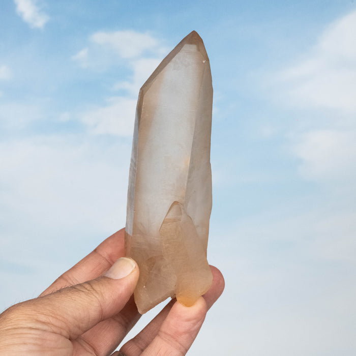 Tangerine Lemurian Seed Quartz Crystal 275 g 135x50mm
