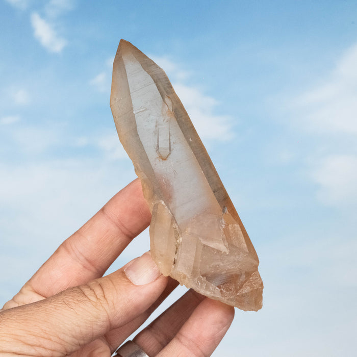 Tangerine Lemurian Seed Quartz Crystal *DT 146 g 122x40mm