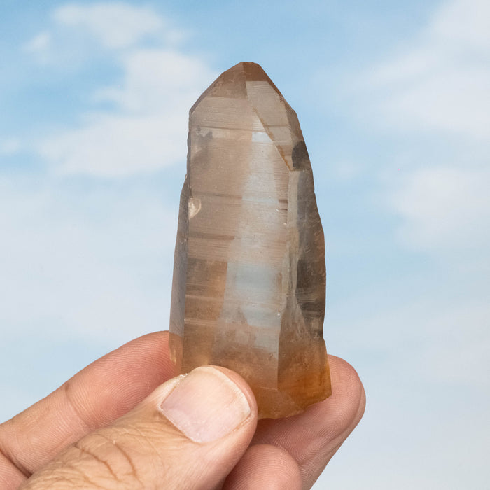 Tangerine Lemurian Seed Quartz Crystal 87 g 68x33mm