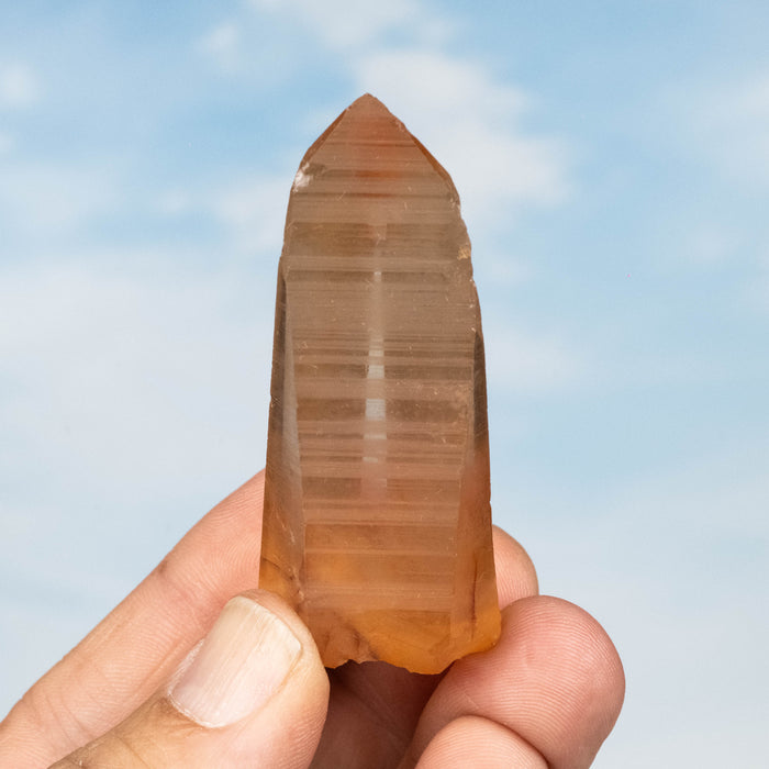 Tangerine Lemurian Seed Quartz Crystal 42 g 61x30mm
