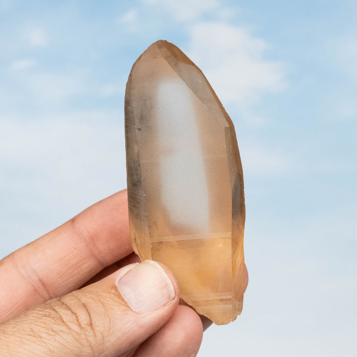 Tangerine Lemurian Seed Quartz Crystal 97 g 84x33mm