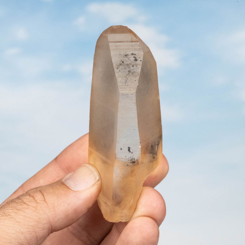 Tangerine Lemurian Seed Quartz Crystal 97 g 84x33mm - InnerVision Crystals