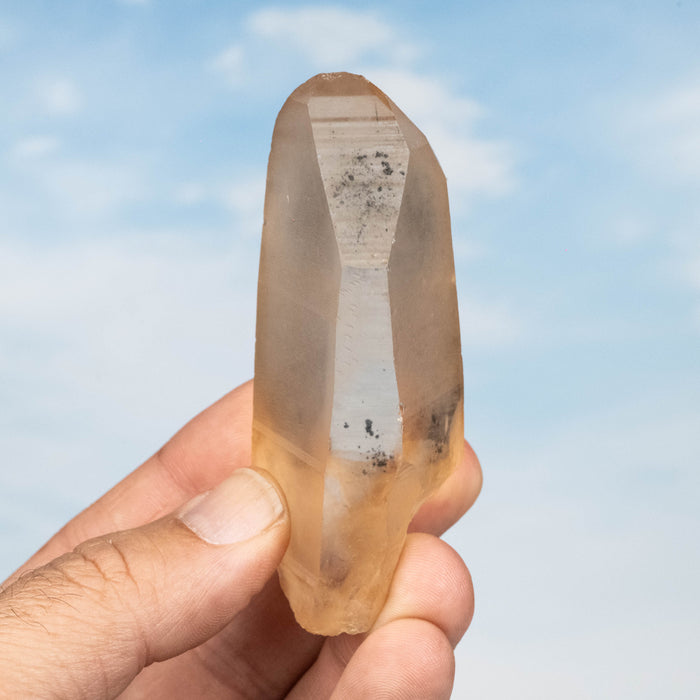Tangerine Lemurian Seed Quartz Crystal 97 g 84x33mm