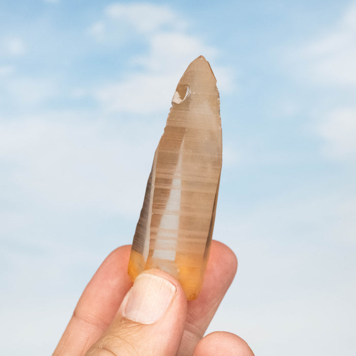 Tangerine Lemurian Seed Quartz Crystal 37 g 73x24mm