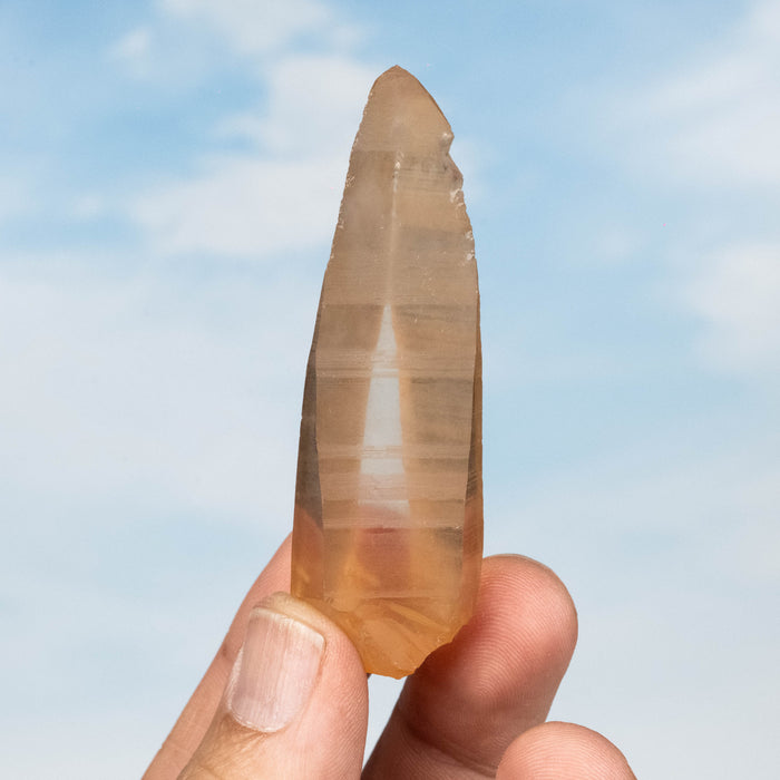 Tangerine Lemurian Seed Quartz Crystal 37 g 73x24mm