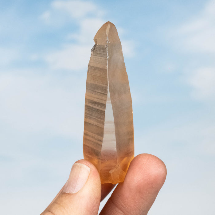 Tangerine Lemurian Seed Quartz Crystal 37 g 73x24mm