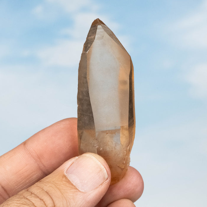 Tangerine Lemurian Seed Quartz Crystal 44 g 69x24mm