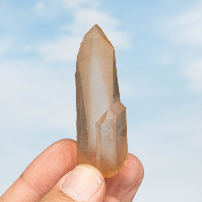 Tangerine Lemurian Seed Quartz Crystal 38 g 66x22mm