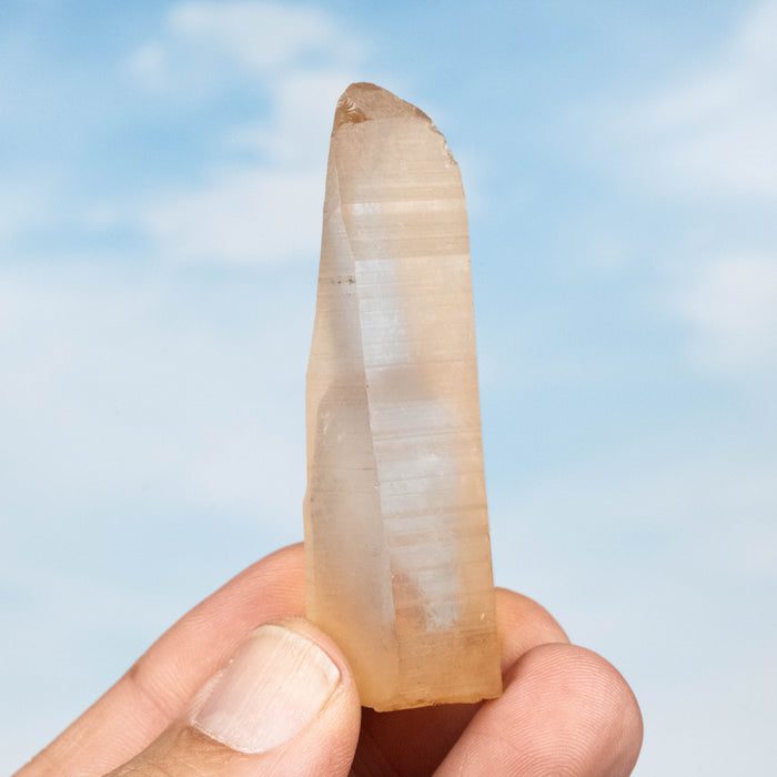 Tangerine Lemurian Seed Quartz Crystal 38 g 66x22mm