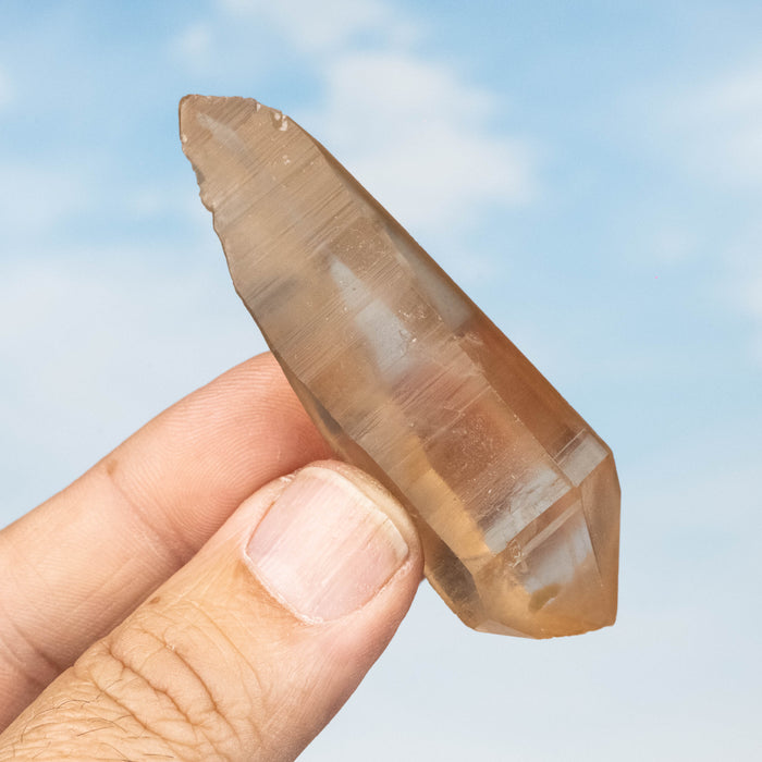 Tangerine Lemurian Seed Quartz Crystal *DT 37 g 71x23mm