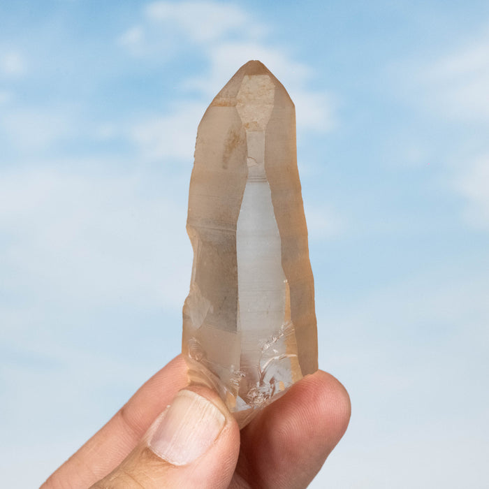 Tangerine Lemurian Seed Quartz Crystal 47 g 75x27mm