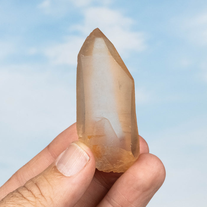 Tangerine Lemurian Seed Quartz Crystal 45 g 67x27mm