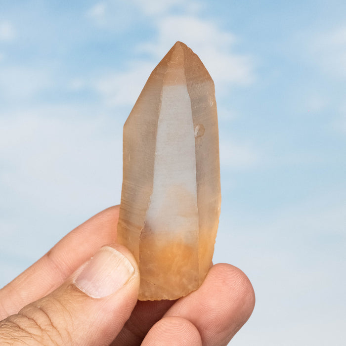 Tangerine Lemurian Seed Quartz Crystal 45 g 67x27mm