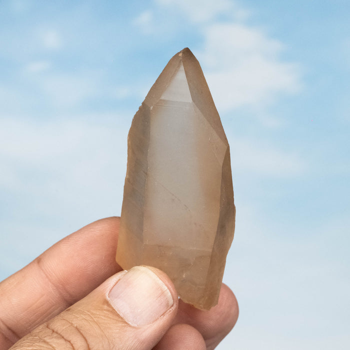 Tangerine Lemurian Seed Quartz Crystal 70 g 73x32mm