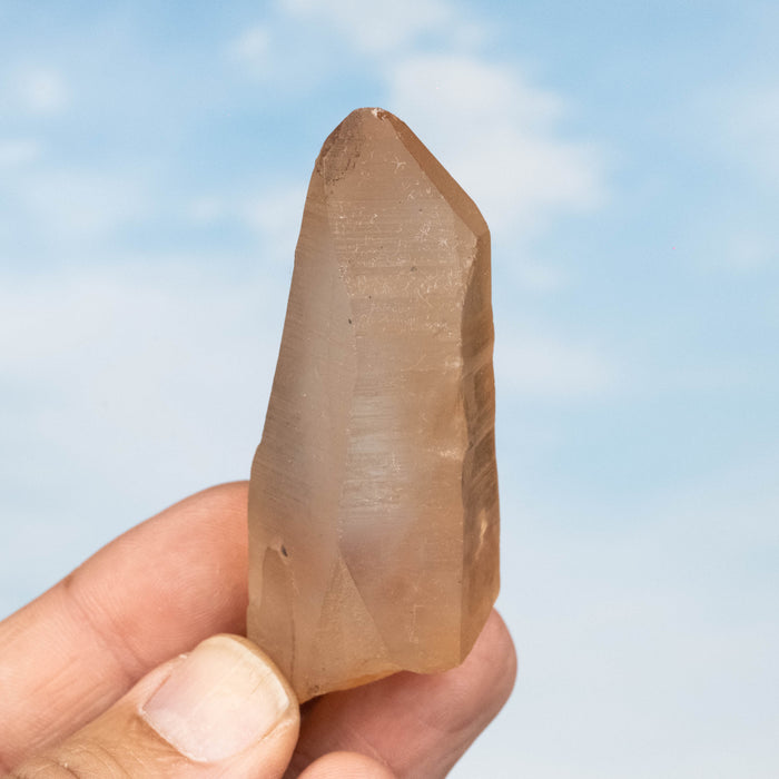 Tangerine Lemurian Seed Quartz Crystal 70 g 73x32mm