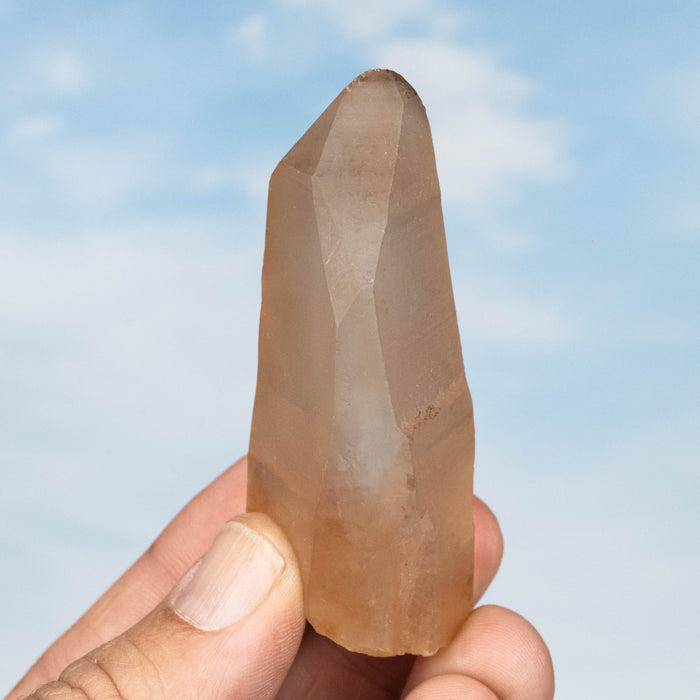 Tangerine Lemurian Seed Quartz Crystal 70 g 73x32mm