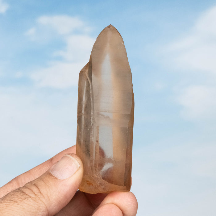 Tangerine Lemurian Seed Quartz Crystal 85 g 90x30mm