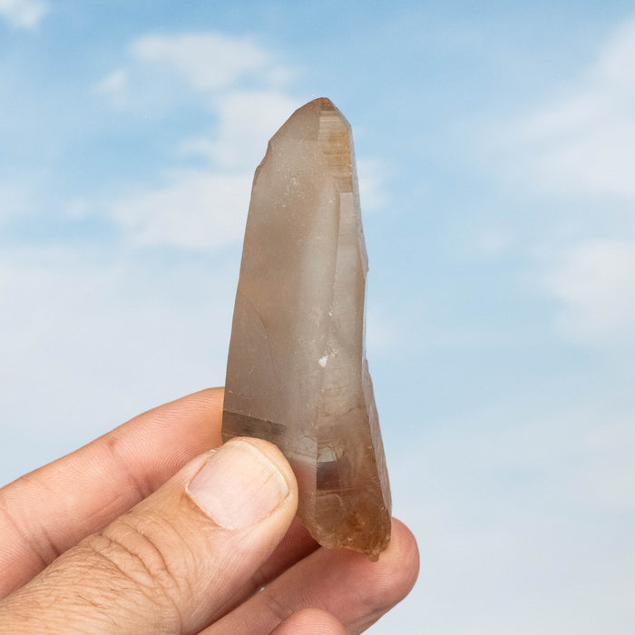 Tangerine Lemurian Seed Quartz Crystal 77 g 82x30mm
