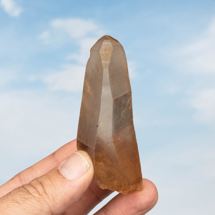 Tangerine Lemurian Seed Quartz Crystal 77 g 82x30mm