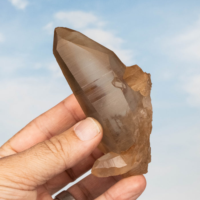 Tangerine Lemurian Seed Quartz Crystal *DT 217 g 108x73mm