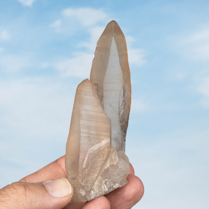 Tangerine Lemurian Seed Quartz Crystal 134 g 105x51mm