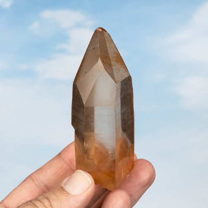 Tangerine Lemurian Seed Quartz Crystal 141 g 88x41mm